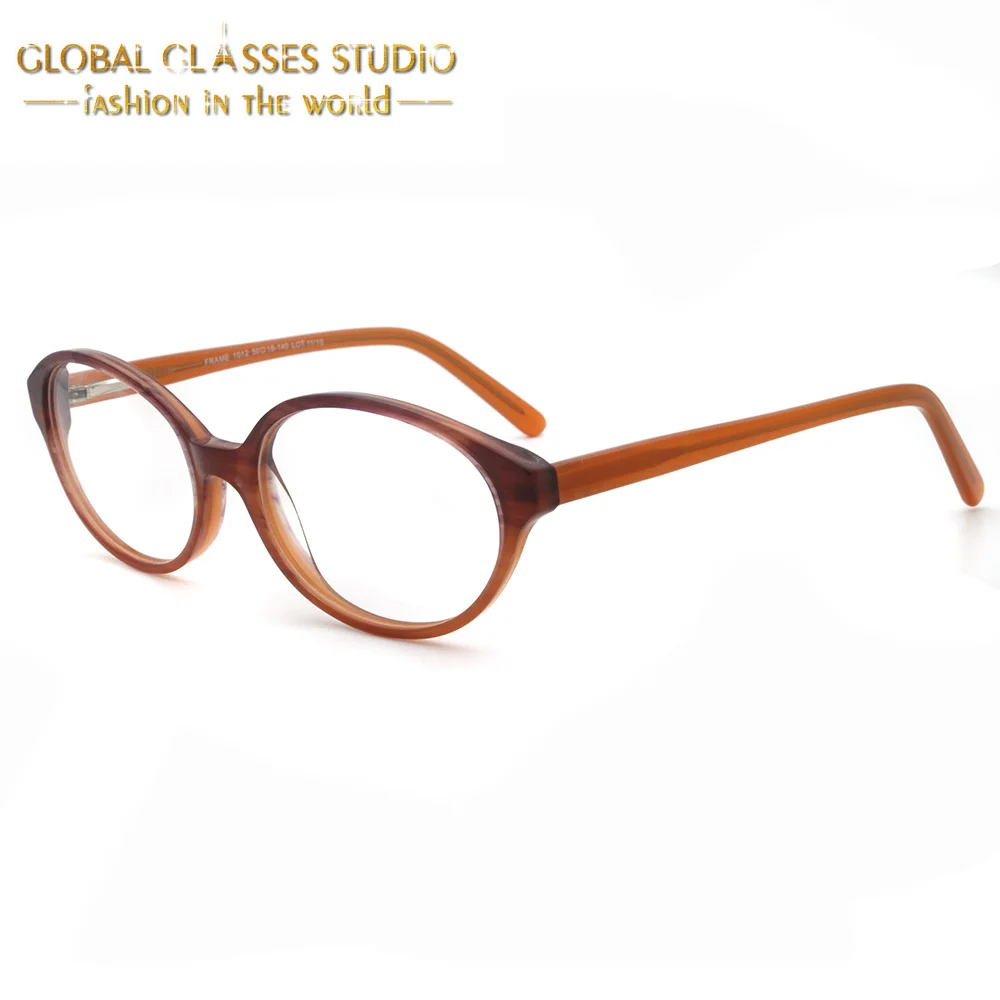 

1012 Fashion Vintage Brown Transparent Women Glasses Retro Oval Frame Brand Designer Female Eyewear