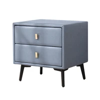 modern bedroom nightstand light luxury nordic bedside night table movable storage cabinet locker desk with 2 solid wood drawers