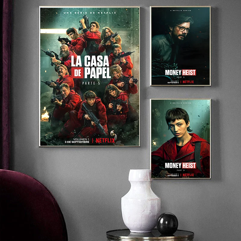 Новинка 2021 года кинотв домашний плакат La casa de papel сезона 5 домик бумаги испанское