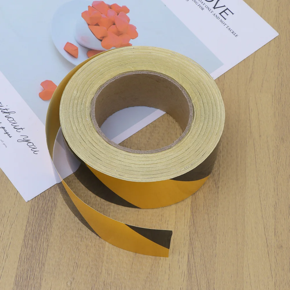 

Floor Safety Tape Wear-resistant Safe Self Adhesive Sticker PVC Warning Tape for Walls Floors Pipes (Golden+ Black)