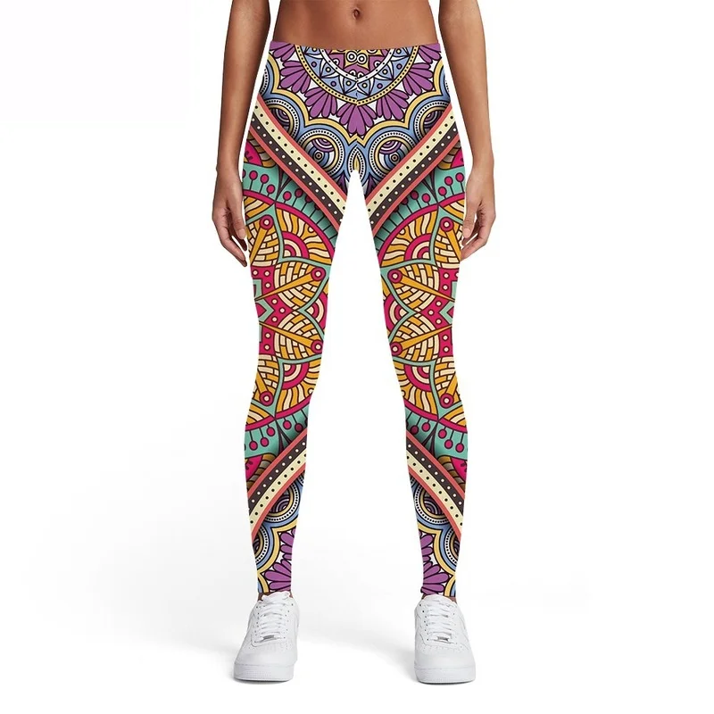 

Женские леггинсы с цветочным 3d принтом и графикой, разноцветные винтажные штаны в стиле Харадзюку, женские леггинсы, брюки стрейч со звезда...