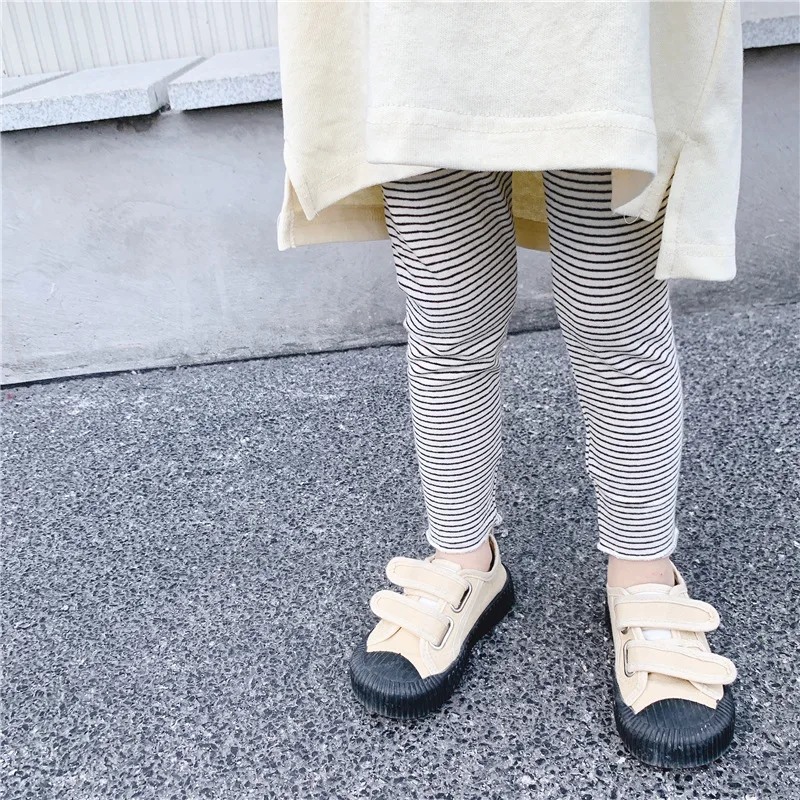 Spring Summer baby girls striped 3 colors leggings cotton kids all-match base pants | Детская одежда и обувь