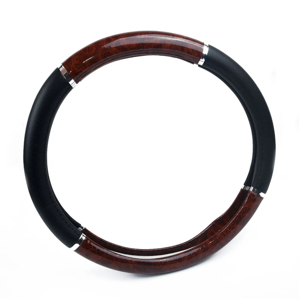 Противоскользящий чехол рулевого колеса автомобиля из красного дерева 38 см/15