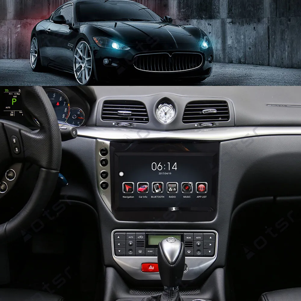 Автомобильный радиоприемник AOTSR Tesla Android 9 для Maserati GT GC granatro 2007 2017 мультимедийный