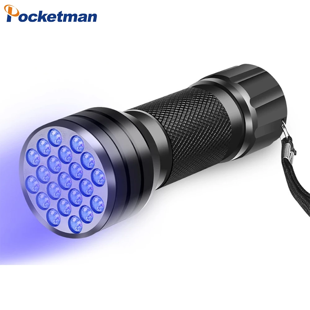 

UV Flashlight 21LED 9LED UV Light 395-400nm LED UV Torch linterna Ultraviolet Black Light Lamp For Dog Urine Stain Detection