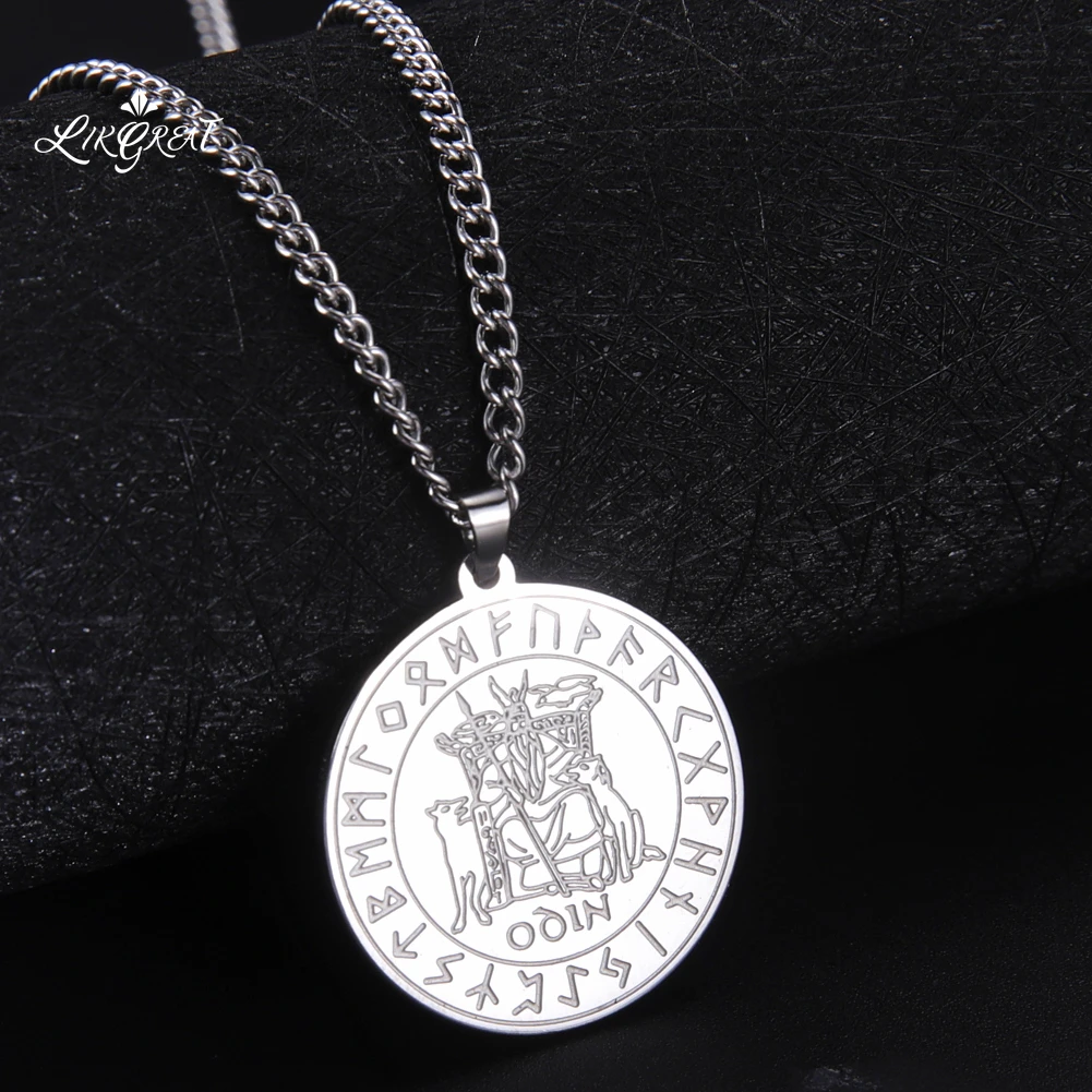 LIKGREAT норвежский викинг ожерелья Valknut один воин Амулет подвеска позолоченный