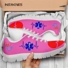 Женские кроссовки на плоской подошве INSTANTARTS, розовые кроссовки для медсестер, модные спортивные кроссовки со шнуровкой