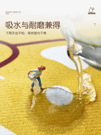 Мультяшный прямоугольный нескользящий напольный коврик китайский стиль