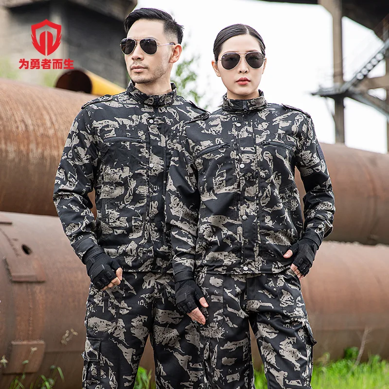 

Камуфляжный костюм мужской черный орел Студенческая Военная тренировочная одежда износостойкая устойчивая к пятнам Рабочая защита на отк...