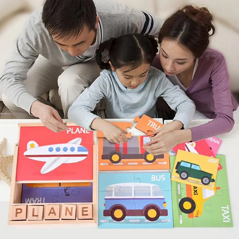 

Children Early Education Jigsaw Puzzle Words Alphabet Learning Puzzle Blocks