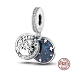 Асимметричные подвески-бусины из серебра 925 пробы в виде Луны, галактики, поездки, Луны, астронавта, звезды, подходят для оригинального браслета Pandora, ювелирные изделия