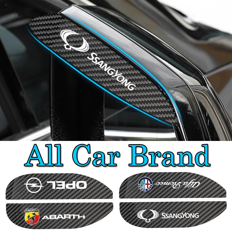 

2pcs Car Logo Rainproof Tool for Car Rearview Mirror Automotive Goods Accessories for Abarth 500 595 Competizione Carbono Punto