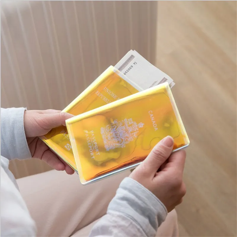 Модная лазерная обложка для паспорта мужчин и женщин чехол из пвх удостоверения