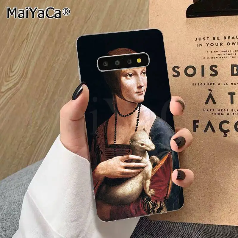 Чехол для телефона MaiYaCa leonardo da vinci с художественной росписью из ТПУ для samsung S10 E S9 plus S6 edge plus S7edge S8plus S10 plus S5