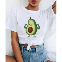 funny avocado women t shirts fashion cartoon women tops tee cute print female tee shirts funny graphic woman t shirts
