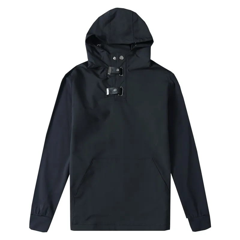 

Fashion Mens Pullover Jacket Slim Fit Casual Hoody Tops New Designer Buckle Male Outwear Coat Male Streetwear Pockets Cap Jacket