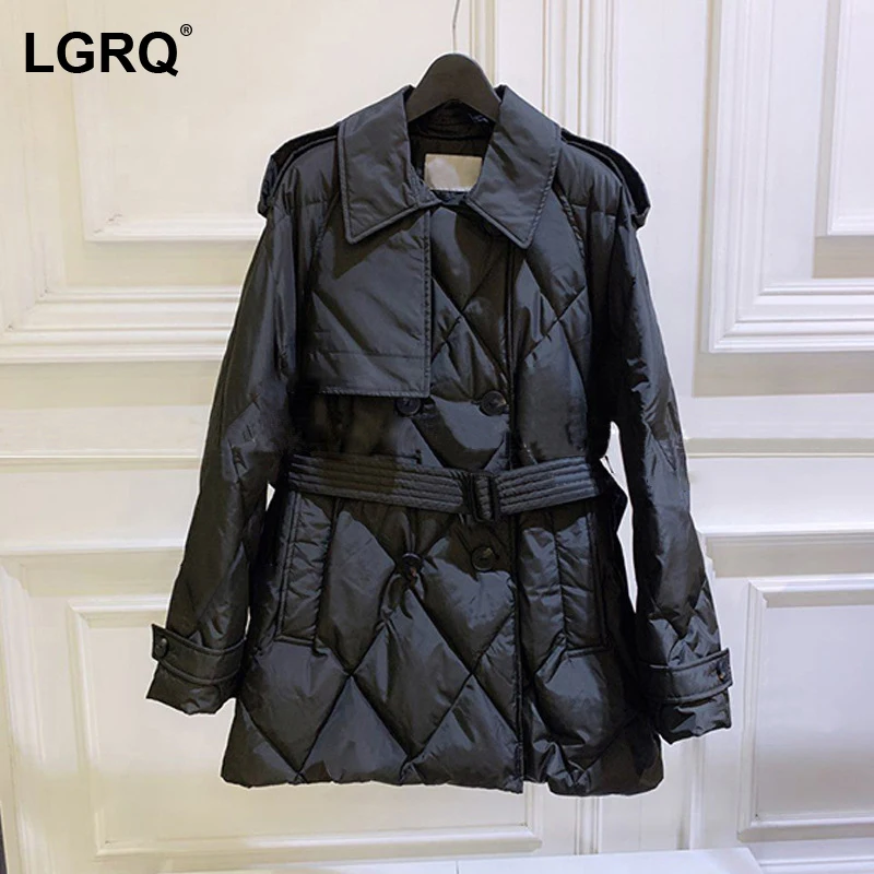 

Женская парка с поясом на белом утином пуху, с длинным рукавом