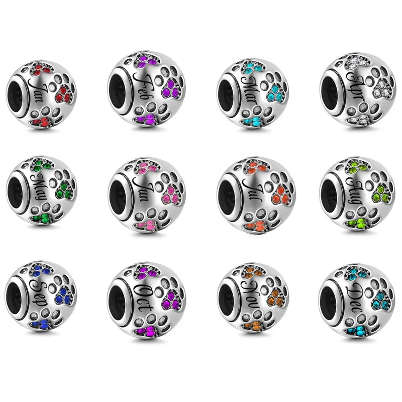 

Hot Sale Silver 12 Color Birthstone Charm Fit Original 3mm Bracelet&Bangle Making Fashion DIY Jewelry For Women September