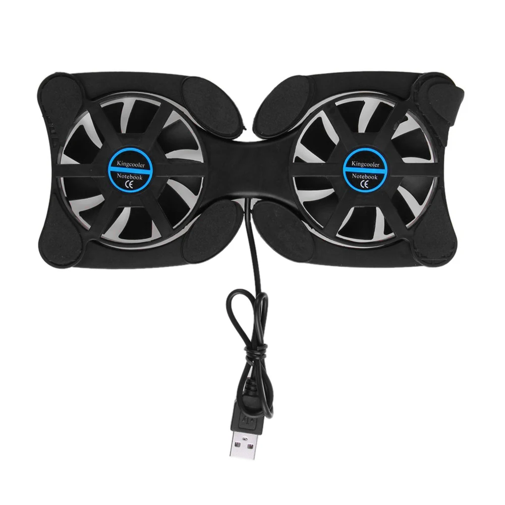 

7-15 inch USB Cooler Radiator Notebook Computer Foldable Cooler Silent Laptop Dual Cooling Fan Black PC Fans Cooling Computer