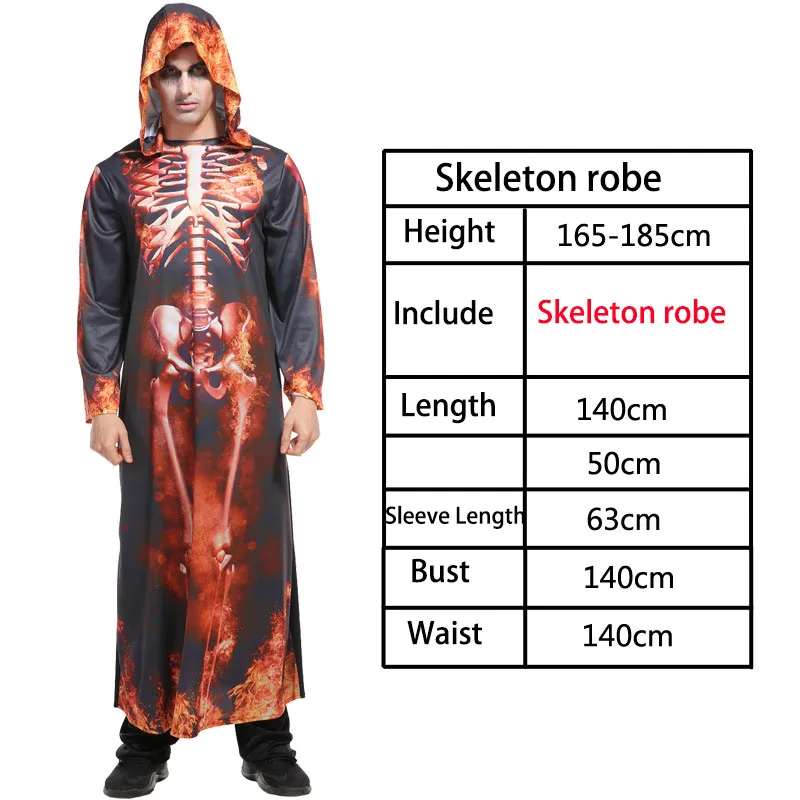 Skeleton ВЗРОСЛЫЙ ТЕРРОР Voodoo Вампир Костюмы на Хэллоуин для женщин и мужчин карнавальные вечерние костюмы призрак невесты скелет костюм аниме для косплея платье - Цвет: Skeleton