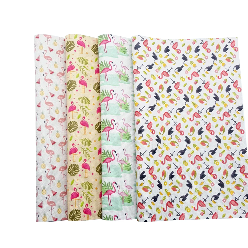 Симпатичные животные фламинго виниловая ткань искусственная кожа самодельные