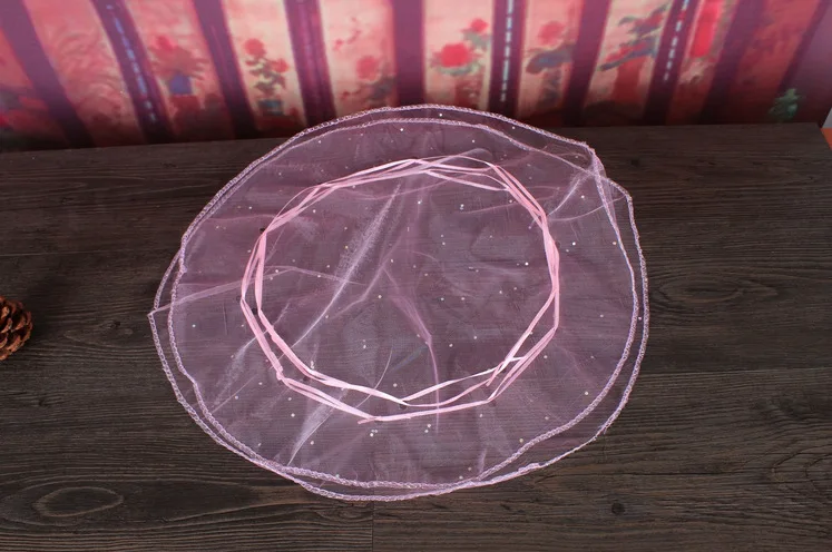

300pcs diameter 26cm Pink Round Organza Bag Drawstring jewelry packaging bags for Wedding/gift/food/candy/Christmas Yarn bag