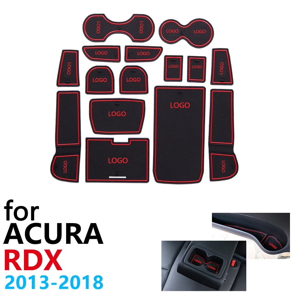 Противоскользящая резиновая подушка для чашки коврик двери Acura RDX 2013 ~ 2018