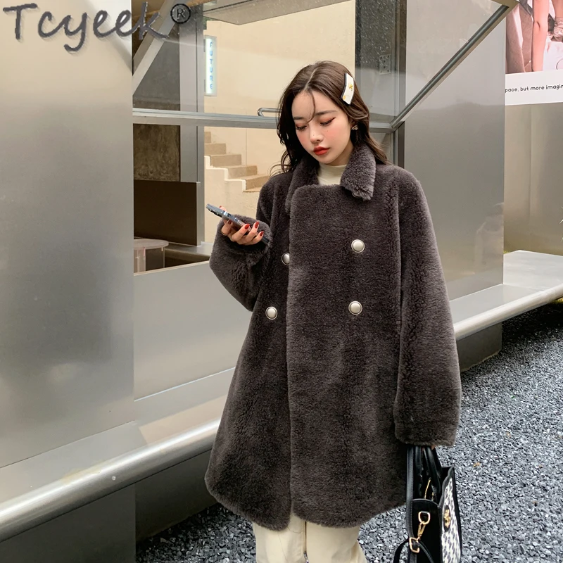 

Tcyeek Elegant Autumn Winter 2021 Real Wool Jacket Women Sheep Shearing Coat Female Korean Fashion Chaquetas Para Mujer Gxy1254