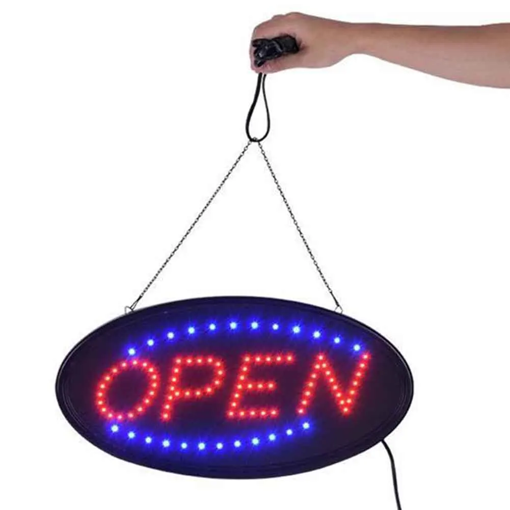 

LED Open Sign Bars Shops US Plug Cafe Show Window Florist Advertising LIghts Practical Salon PVC Easy Install Business Store