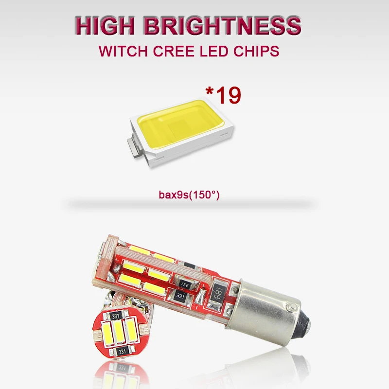 Светодиодный автомобилей Canbus без ошибок парковочный Габаритные огни BAX9S H6W для