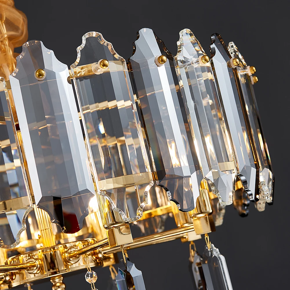 

Nordic chandelier lighting for dining room luxury gold crystal lamp oval design kitchen island chain cristal light fixtures