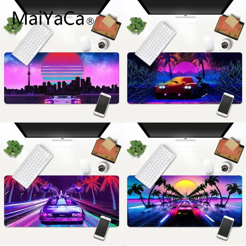 

retrowave artwork sports carLock Edge Speed Control Laptop Keyboard Mat Gaming Mouse Mat xl xxl 800x300mm for world of warcraft