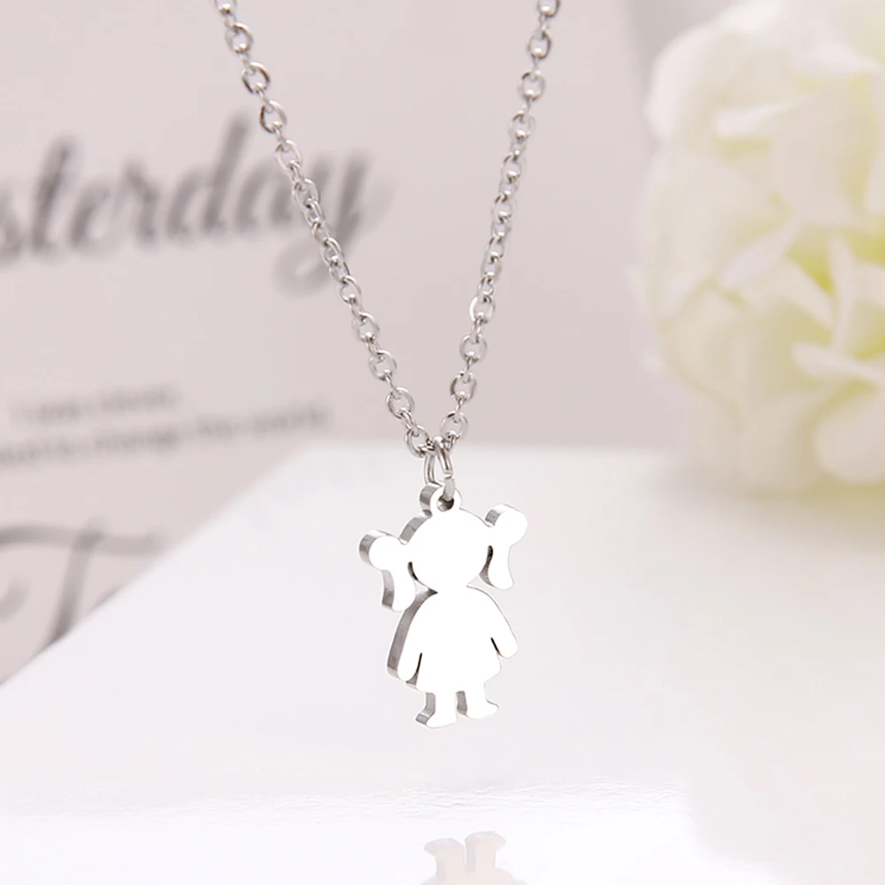 DOTIFI Stainless Steel Necklace For Women Little Girl Choker Chain Pendant Gold Necklaces Engagement Jewelry | Украшения и