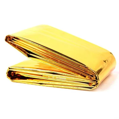Gold and silver Открытый водонепроницаемый для спасения при аварийной ситуации одеяло фольги тепловой пространство первой помощи Серебряный спасательный занавес военный одеяло - Цвет: Gold and silver
