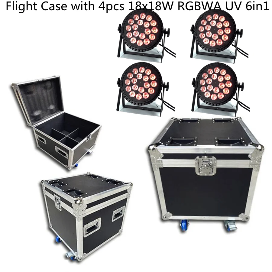 

Flight Case Led Par Light 18x18W RGBWA UV 6in1 Led Wash Lights LED Flat Par Can Stage Lighting With Silent Fan Dj Disco Bar