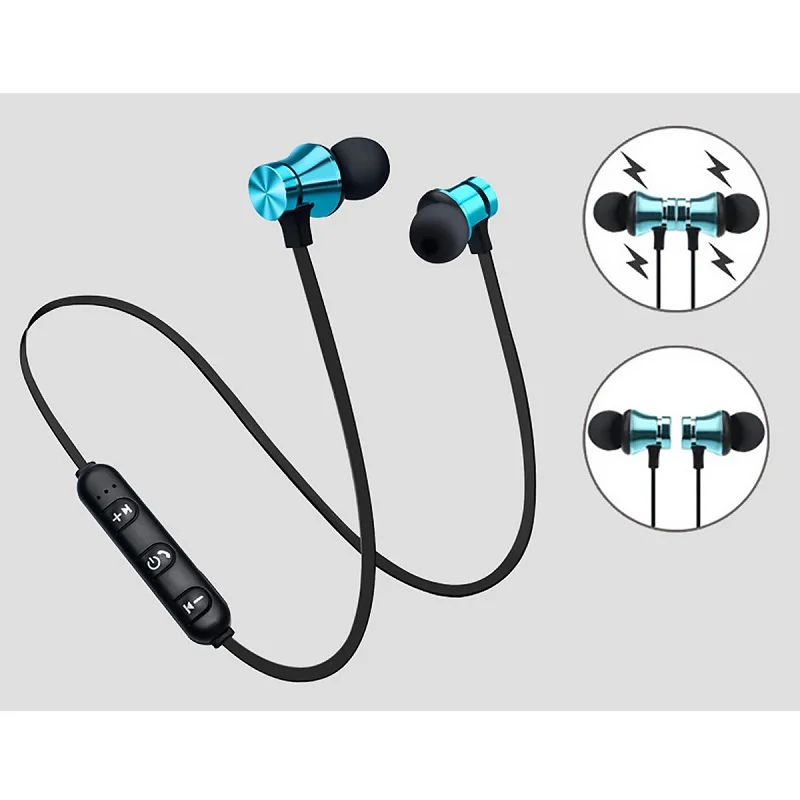 Magnetic Wireless Bluetooth Earphone Music Headset Phone Neckband Sport Earbuds Headphone with Mic For iPhone Samsung Xiaomi