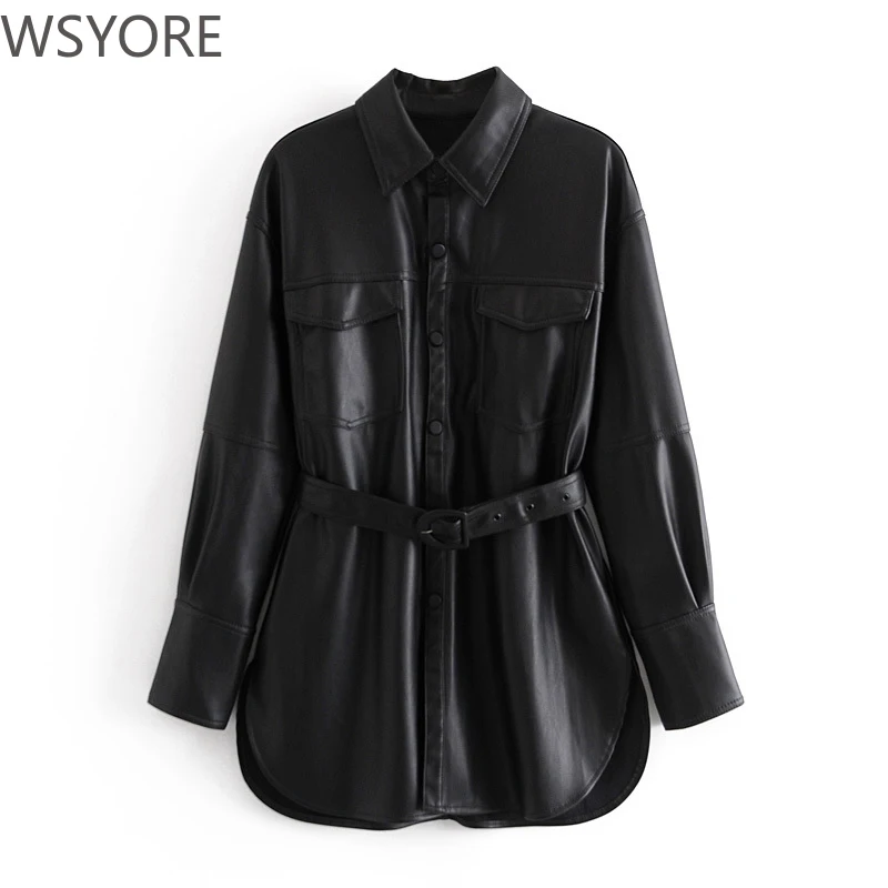 WSYORE рубашки из искусственной кожи женские весенние и осенние европейские