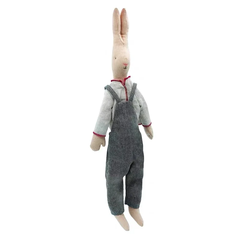 

Cute little rabbit hand-made cotton and hemp doll cloth art plush toy comfort doll girl and boy gift
