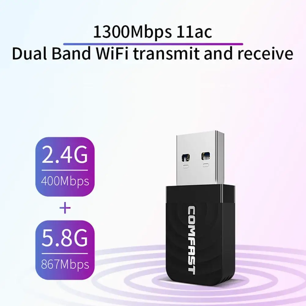 COMFAST мини USB 3 0 Беспроводной сетевая карта 1300 Мбит/с Dual Band Ethernet Wi Fi адаптер