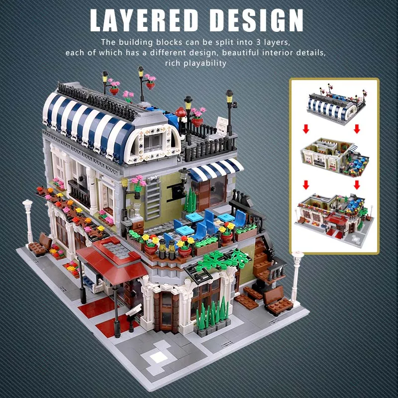 Набор городская улица View архитектура в европейском стиле ресторан квартира