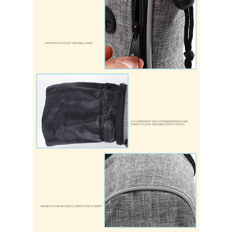 

Portable Dog Treat Pouch Pet Training Bag with Waist Shoulder Strap Poop Bag Dispenser Easily Carries