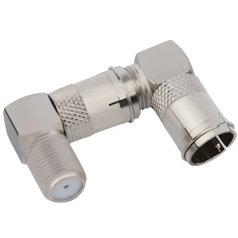 

5Pcs 90 Degree Right Angled TV Aerial Cable Connector RF Coaxial F Female Socket