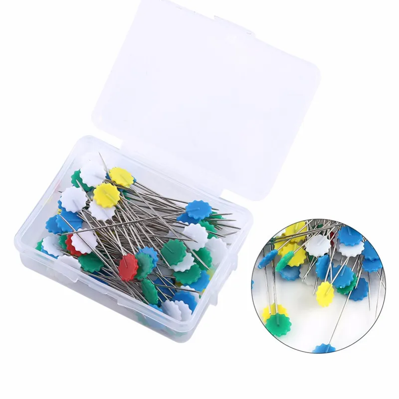 

100Pcs Quilting Patchwork Pins Butterfly Flat Head Sewing Pins Mixed Colors Sewing Dressmaking Sewing Tool Needle