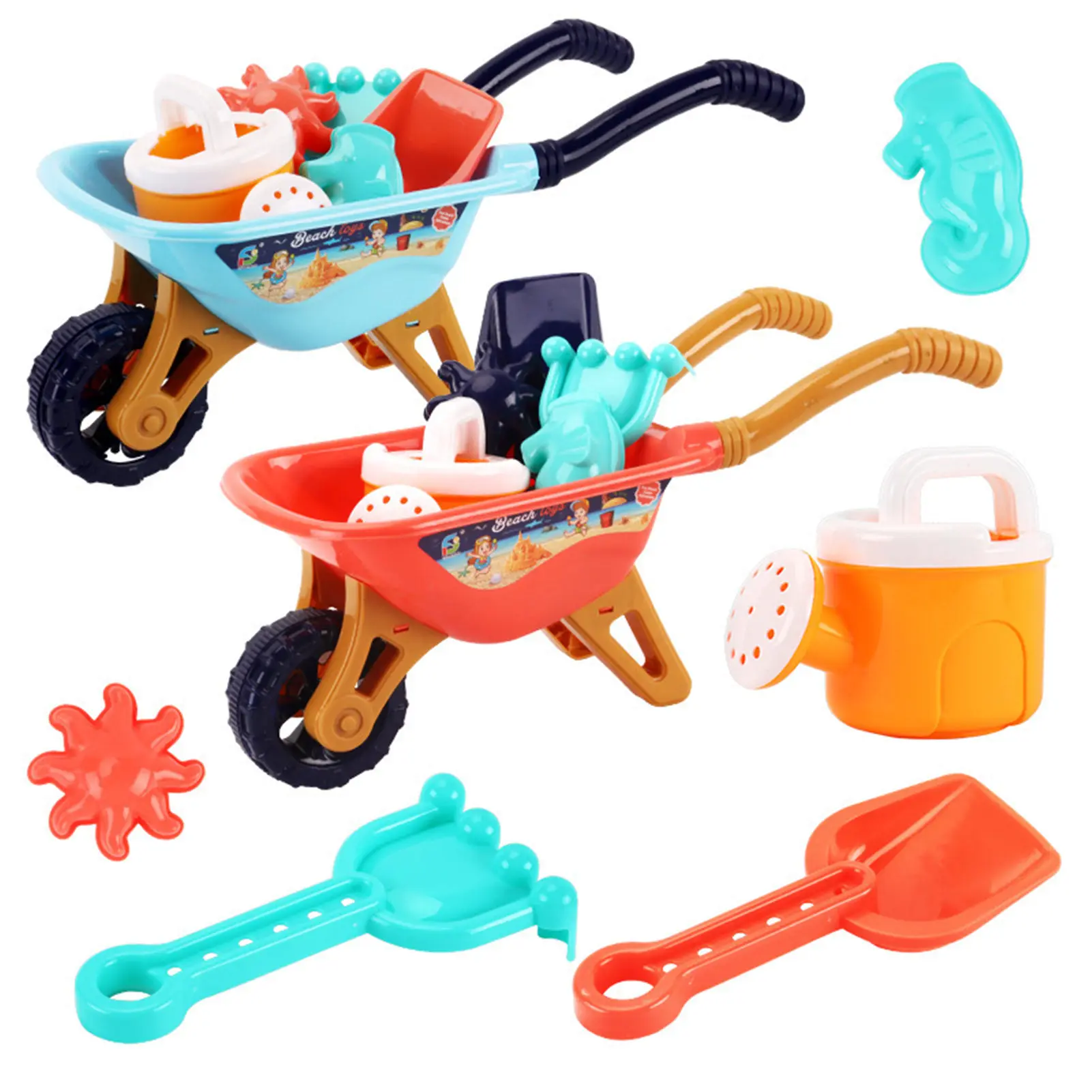

6PCS High Quality Kids Summer Beach Toys Safe Portable Children Sand Toy Set Prinkler Shower Shovel Tools Classical Play Toys