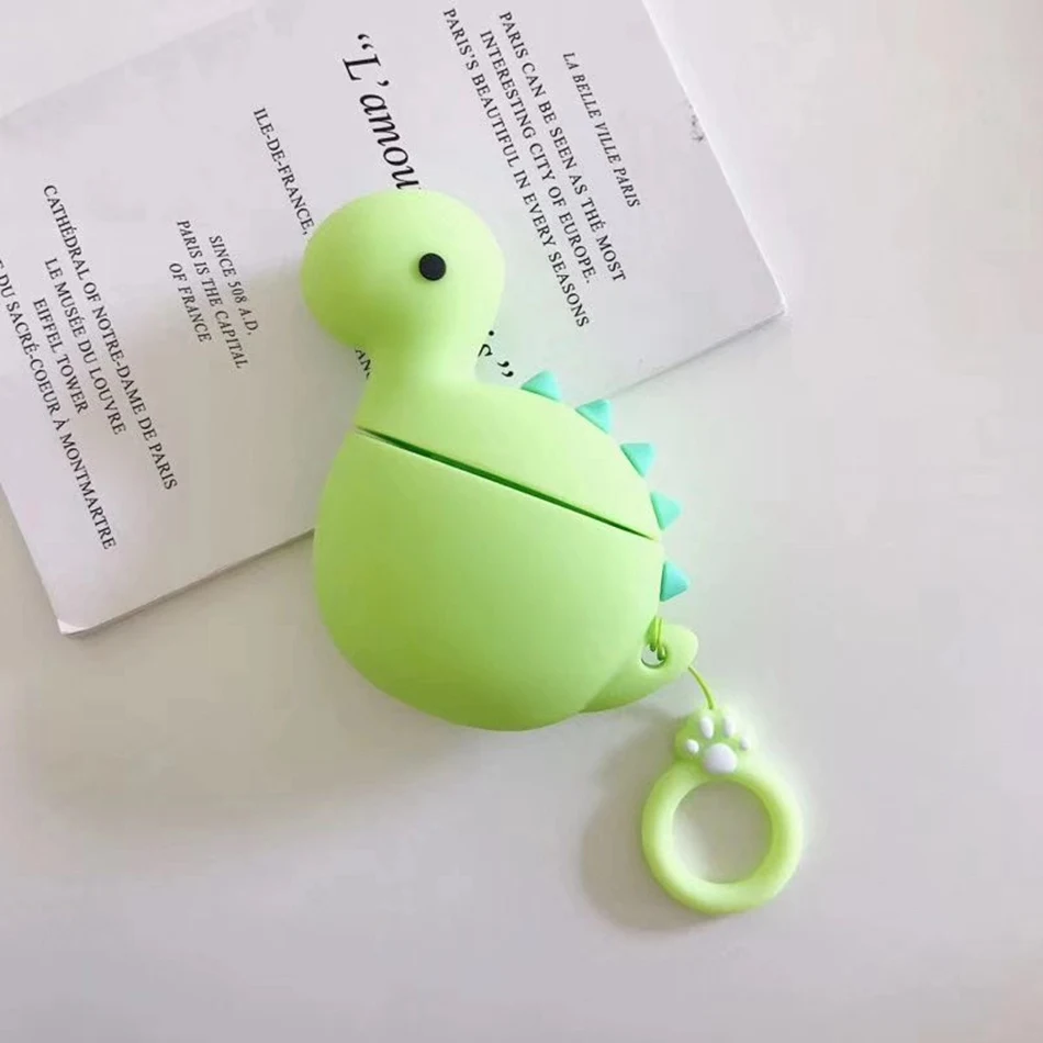 Чехол для наушников с динозавром для Airpods 2, чехол с милой рыбкой для Apple Air pods, силиконовый чехол с солнечным цветком, Радужный чехол для ушей, улыбка