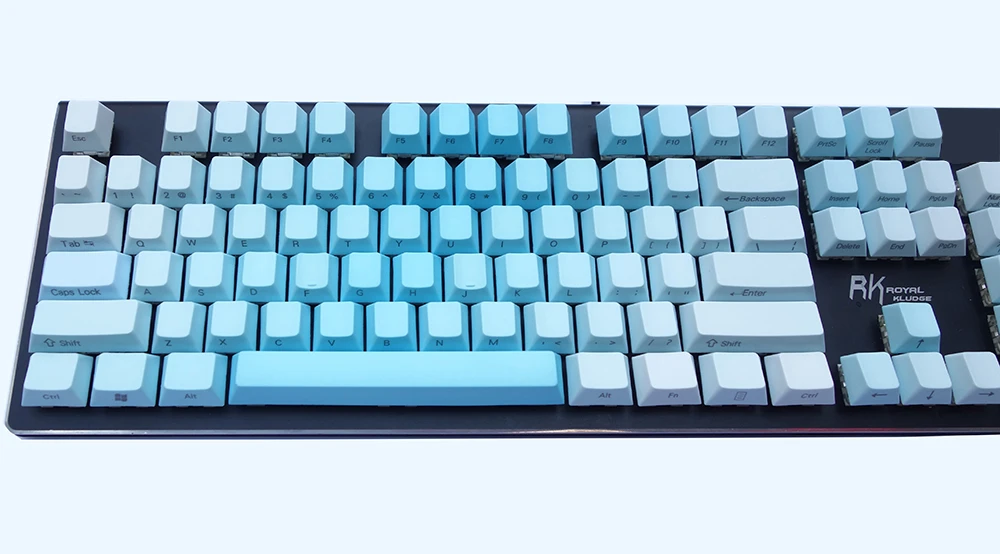 NPKC PBT небесно-голубые градиентные колпачки ANSI макет вишневого профиля, подходят Kailh Gateron Cherry MX переключатели для механической клавиатуры