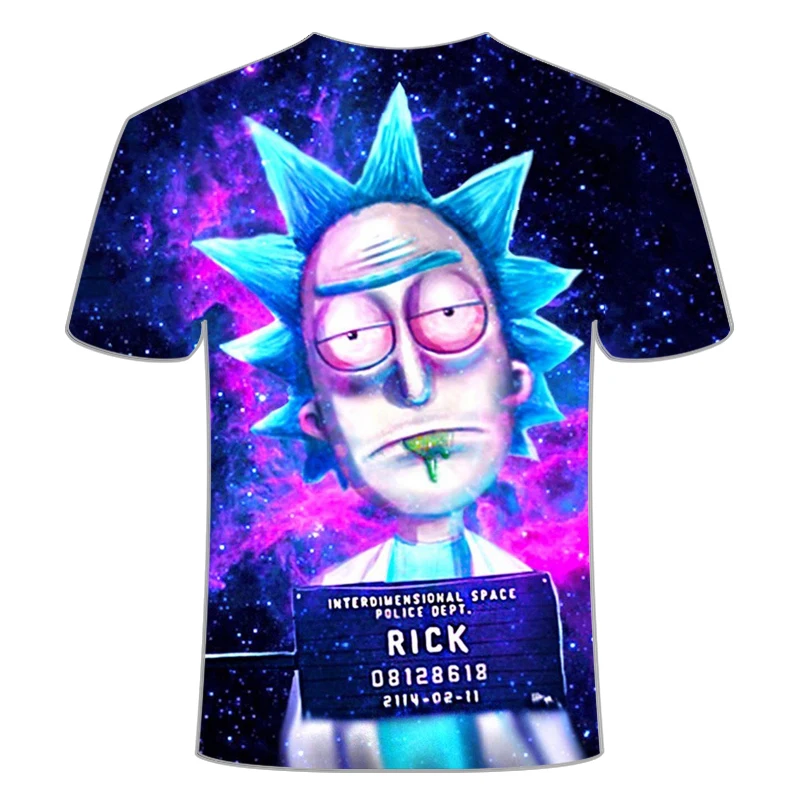 

Children Boys and Girls Cartoon 3D Printing T-Shirt Summer Rick Morty Cute Funny Short-Sleeved 2021 New Fashion O-Neck Anime Top