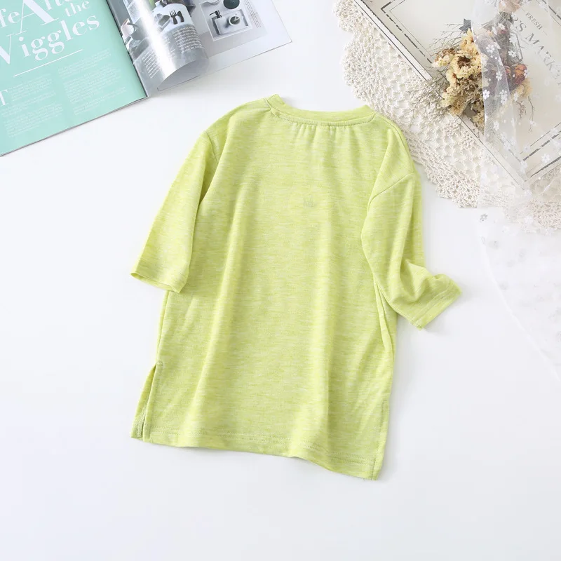 2020 модная футболка с разрезом для девочек платье Детские хлопковые длинные