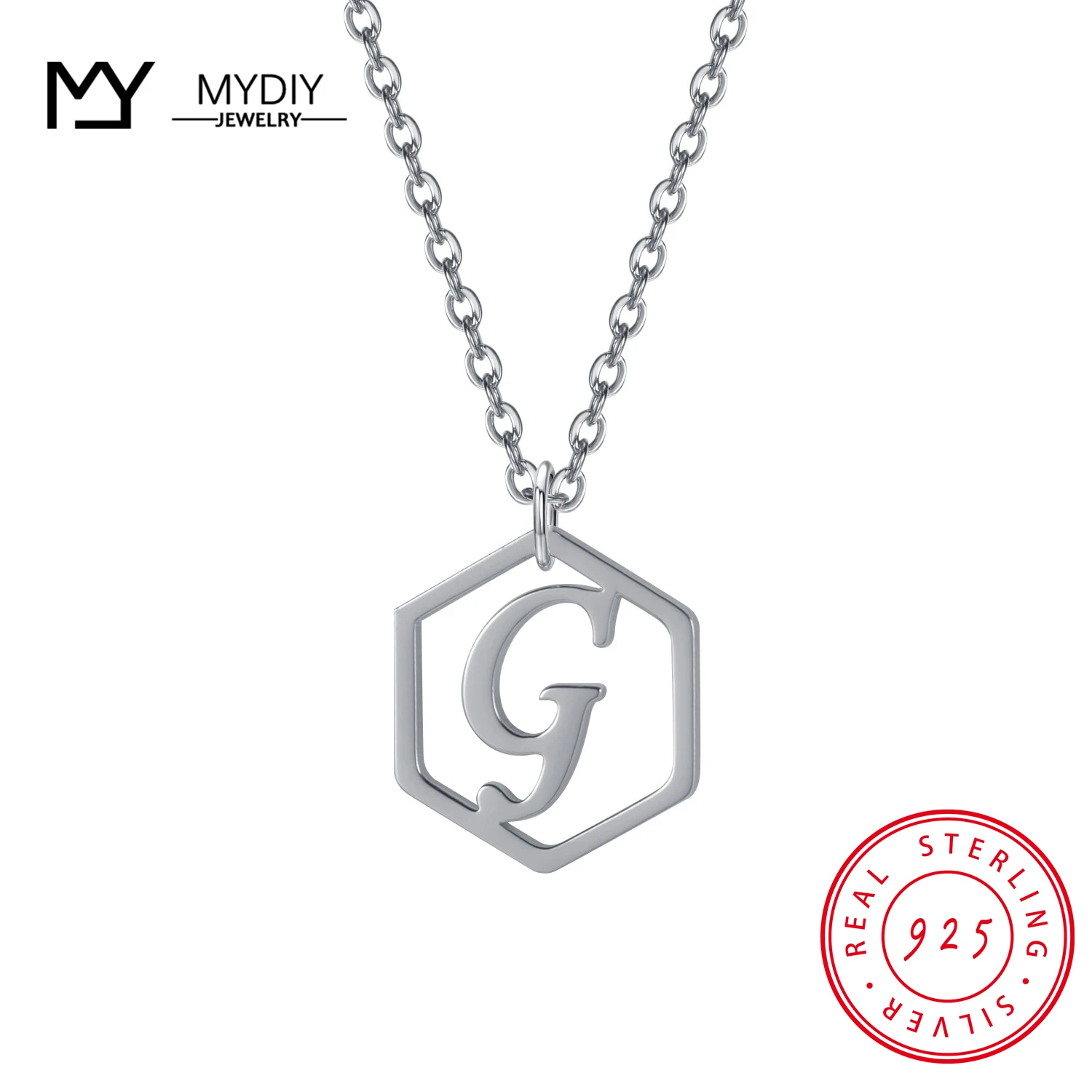 

925 Sterling Silver Custom Letter Necklace Fashion Chain Necklace Ladies Jewelry Custom Name for Best Friends MYDIY 2021 Trend