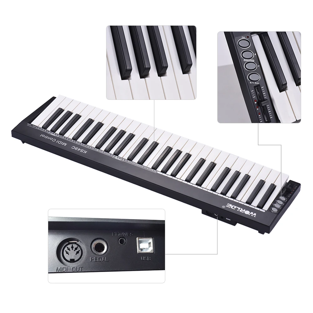 На выбор KS49C A 49 ключ USB MIDI контроллер клавиатуры встроенный источник звука с 6 35 мм